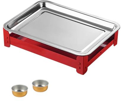 Scaldavivande in acciaio inox per grigliate all'aperto, feste, piatti riscaldati con design staccabile