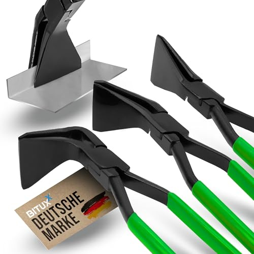 Bituxx 3 tlg Falzzangen Set Abfalzen Werkzeug Biegezange Abkantzange Satz 0° 45° 90° Grün
