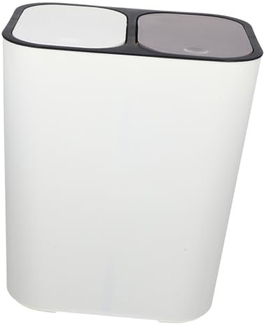 HYTROVE Poubelle Double Compartiments avec Couvercle à Ouverture à Pression Seau Sec et Humide pour Cuisine et Salle de Bain Design Élégant et Moderne pour Déchets