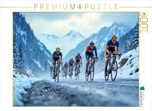 Puzzle · Winterritt über den Pass | Ein Motiv aus dem Kalender Kilometerkiller · Rennrad Power im… · 1000 Teile · Lege-Größe 64 × 48 cm · CALVENDO Puzzle