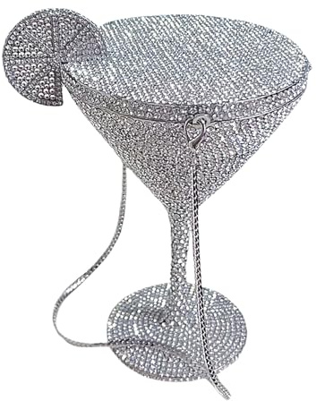 Embrayage en strass, sac de soirée calice, design compact élégant