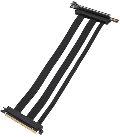 PUSOKEI PCIe 5.0 Riser Kabel, PCIE5.0 X16 GPU Grafikkarten Verlängerungskabel für RTX 4090 (Ti), 128 Gbit/s Geschwindigkeit, 90 Rechtwinklig für Vertikale GPU Montage, Kompatibel mit (30cm)