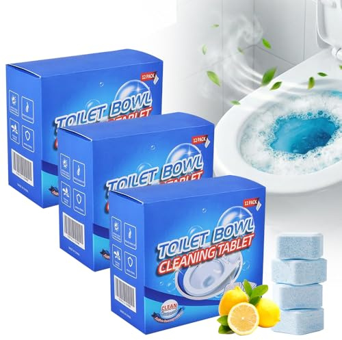 3Box Powerful Toilet Bowl Cleaner Tablets, 2026 Upgrade Toilets Limescale Remover Heavy Duty, Fizzy Foam Toilet-Cleaner, Strong Toilets Cleaning for Stains, Tablet ToiletsFreshener, Toilet-Cleaning