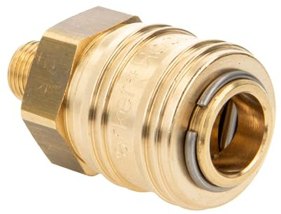 Druckluft Verschlusskupplung NW 7,2 x G 1/8 Zoll Außengewinde, Dichtung NBR, Typ 26KA, Messing blank