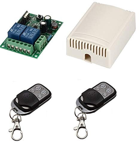 RICEVENTE 4 CH CANALI 220 V VOLT + 2 TELECOMANDI 433 MHZ CANCELLI SERRANDE LUCI RICEVITORE RADIO 4 CANALI