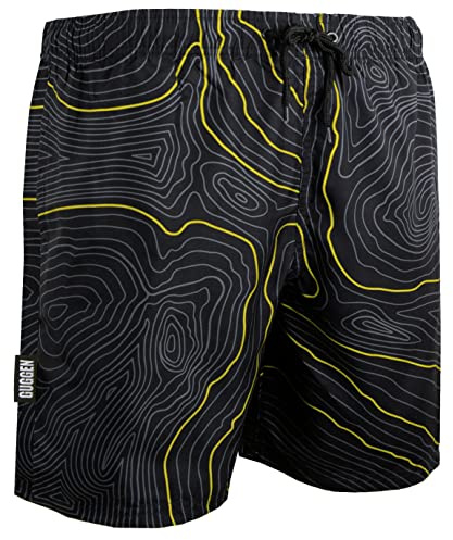 GUGGEN Mountain Badehose für Herren Schnelltrocknende Badeshorts Beachshorts Boardshorts Schwimmhose Männer Farbe Gelb XXL