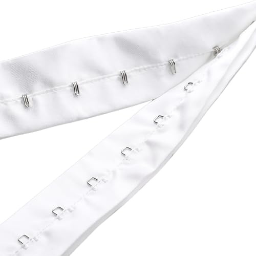 WedDecor Silber Haken und Öse Schwarz Klebeband für Schneiderei Reparatur Bekleidung Unterwäsche Entwerfen DIY Kunst Handwerk Projekte Personalisieren Stoffe - Weiß, 6 Metre