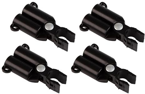 Windhager Pflanzstab-Verbinder, Rankhilfenscharnier, Stabhalter für Pflanzstäbe, Stabverbinder Clips, Ø16mm, 4 Stück, schwarz