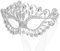 NUOBESTY Rhinestone Masquerade Mask Diamond Half Face Party Mask Costume Props for Masquerade Bar Party Silver