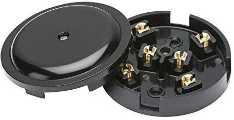 Knightsbridge White Square edge Plastic 20A Junction Box 6-Terminal - Black (89mm)