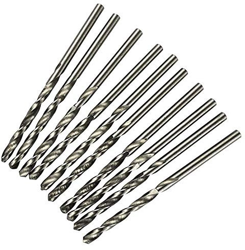 Lot de 10 forets de 0,3 mm à 0,9 mm à tige droite pour perceuse en bois, plastique, aluminium
