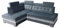 Robin Paris Ecksofa mit Schlaffunktion Bettkasten 5 Verstellbare Kopfstützen Sofa L-Form Schlafsofa Freistehende Eckcouch Schlafcouch Wohnzimmermöbel Wohnlandschaft Azur Silber