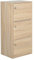 HOMCOM Standschrank, Aktenschrank, Mehrzweckschrank, Büroschrank, Beistellschrank mit 3 Türen MDF-Platten, Natur, 48 x 34 x 100 cm