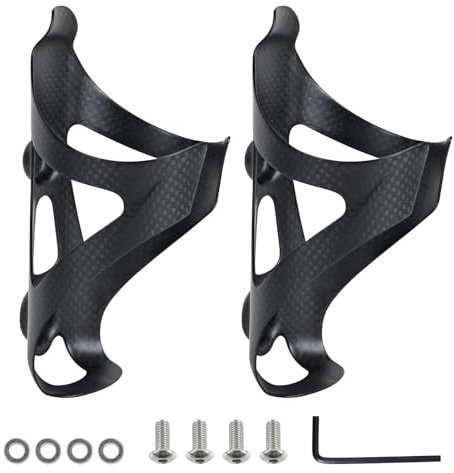 ROADNADO Carbon Bike Bottle Cages, Carbon Water Bottle Holder Bike Water Bottle Cage 22g for Road Bikes MTB Ultralight Strong suit for Kettle 72-74 mm Diameter (Classic Matte-2pcs)