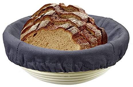 Westmark Bezug für Gärkörbchen, Für runde Körbchen, Ø: 24,5 cm, Baumwolle, Anthrazit, 3205226A