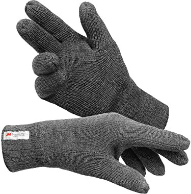 Indicode Unisex Jason Handschuhe Fleece Futter | Herrenhandschuhe Damenhandschuhe Charcoal Mix M/L