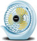 viniper Portable Rechargeable Fan, Small Desk Fan : 3 Speeds & 8-24 Hours Longer Working, 180° Rotation, Optimised Portable USB Battery Fan (Light Blue, Yellow Blade)