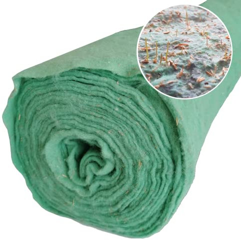 Rasenvlies, abbaubare Rasenmatte für Zierrasen mit integriertem Samen und Dünger (30m²)