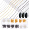 NICENEEDED 12 Strips Metal Nail Art Chains, Nail Chains Nail Decorations with Box, 3D Gold & Silver & Black Nail Chains Nail Ornaments Nail Art Studs for Manicure Decoration & DIY