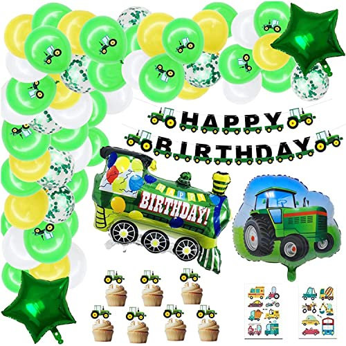 Traktor Geburtstag Deko,Traktor Luftballon Geburtstag,Traktor Folienballons,Baustelle Geburtstag Deko,Truck Luftballons,Kindergeburtstag Party Dekoration