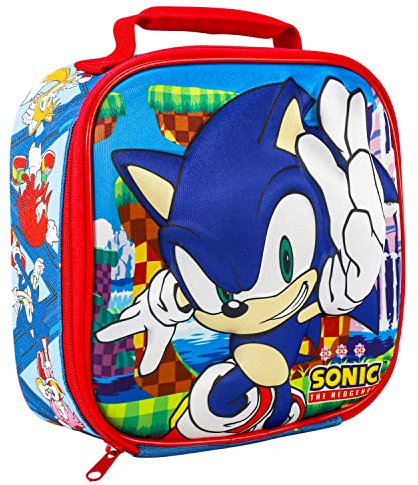 Zawadi Global Sonic The Hedgehog - Lonchera rectangular con aislamiento 3D para niños y niñas, tamaño perfecto para empacar aperitivos fríos o calientes para la escuela y viajes, sin BPA