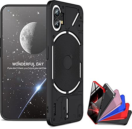 TIANYUE Hülle für Nothing Phone (1), Harte PC Rückseite Hülle, Slim Case Cover Kratzschutz Stoßfestes Schutzhülle für Nothing Phone (1)-Schwarz