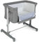 GOPLUS 3 in 1 Babywiege, tragbares Beistellbett mit Wiegemodus, abnehmbare Matratze, höhenverstellbar, Taschen & feststellbare Räder, Reisebett für Neugeborene mit Tragetasche (Hellgrau)
