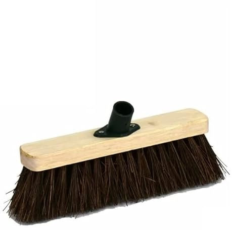 MIFAH Heavy Duty Large 12 Inch Stiff Broom Head Only Outdoor Sweeping Yard Brush Hard Brush Head Sweeping Brush HEAD ONLY Hard Bristle Outdoor Broom Head Garden Sweeping (BROOM HEAD ONLY)