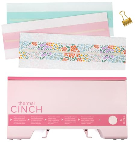 We R Memory Keepers Thermal Cinch Binding Machine Pink 12 Inch, Includes Thermal Book Binding Machine, Book Spines, and Clips, Create DIY Journals, Notebooks, Scrapbooks, Photo Books, and Documents