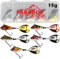 Paradox Fishing Jig Spinner 5er Set 15g Delusory 2.0 Spin Jig zum Barsch Angeln Barsch Köder Zander Köder Hecht Köder Spinnerbait Spinn Köder – optimaler Barschköder