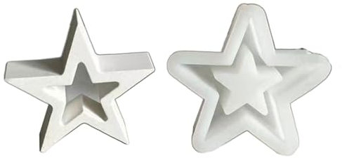 CASNO Moldes de silicona, molde de resina de estrella hueca para bricolaje, adorno de yeso, manualidades, decoración del hogar, manualidades, moldes de resina epoxi