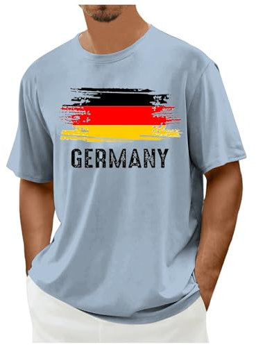 T-shirt pour homme « Euro 2024 » - Coupe d'Europe - Article de fan - Maillot pour fans et supporters et Coupe du monde de football - Également comme cadeau pour les fans de maillot de football, Bleu