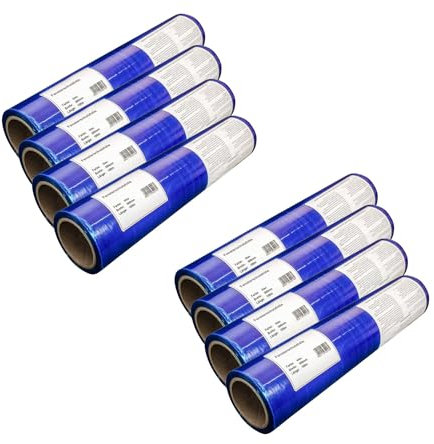 Handelskönig 8 x Malerfolie Schutzfolie blau Abdeckfolie 50 cm x 100 m Fensterschutzfolie Fassadenschutzfolie Folie Oberfächenschutzfolie für Innen- und Außenanwendungen rückstandsfrei abziehbar