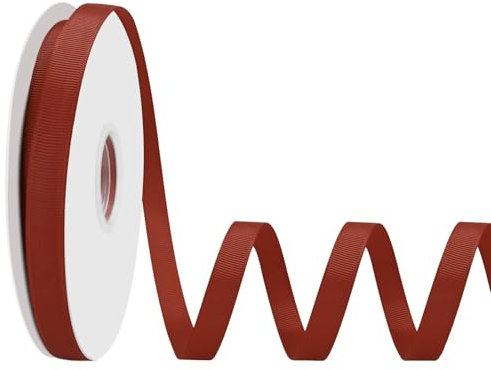 LoomJoyz Doppelseiten Rostrot Ripsband 12mm×45 Meter Bänder Satinband Geschenkband für Geschenkverpackung Dekobänder für Nähen von Haarbogen Blume Bouquet Handwerk Hochzeiten Blumenarrangements