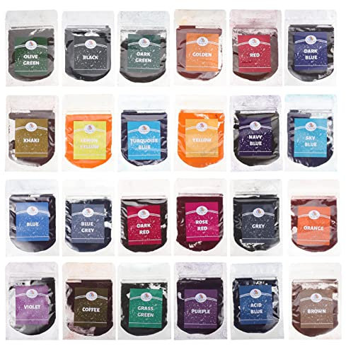 Tofficu 24taschen Farben Tie-dye Farbset Kreative Batik-Pulver Für -projekte Geeignet Für Erwachsene Wahl Für Färbe-Partys Und Bastelspaß Pro Beutel Insgesamt