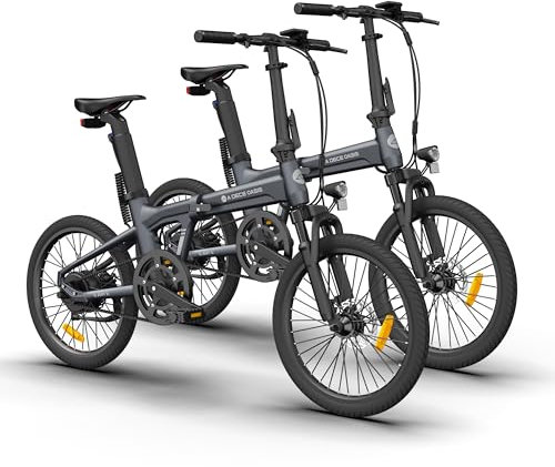 ADO E-Bike 2 × Air 20S E-Fahrrad Faltbar, klapprad Riemenantrieb,City Bike, 1 Gang, Hintermotor, ebike Damen/Herren,StVZO,ADO Smart APP,3,5-Zoll-IPS-Display (Gray)