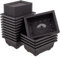 MUKSEUT 15 PCS 6.5 Inch Bonsai Pots, Rectangle Plastic Flower Pots, Bonzai Training Pots with Drainage Trays for Indoor, Office, Balcony, Yard, Garden