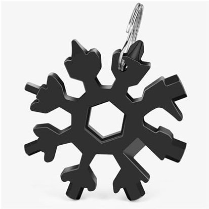 QXSJEDYCH 18in1 Edelstahl Schneeflocken Multi-Tool Werkzeug 18 In 1 Multifunktions Werkzeug Schneeflocke Mehrzweck Schraubenschlüssel(Silver)