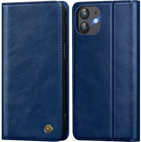 GUCASBE Handyhülle für iPhone 12 Hülle iPhone 12 Pro Hülle Premium PU Lederhülle Wallet Flip Case mit Magnet Kartenfach Standfunktion RFID Schutzhülle Klapphülle für iPhone 12/12 Pro, Blau