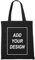 MDEIMAT Bolsa de lona personalizable, 15 x 13 pulgadas, blanco y negro, bolsa de compras reutilizable, Negro -, 15 X 13 Inches
