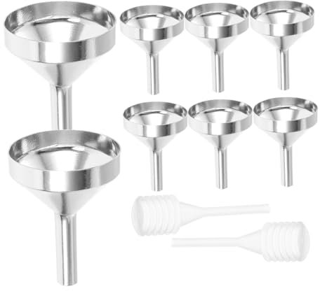 CANIGHT Metal Funnel Mini Funnels Spring Droppers for Perfume Essential Oils and Cosmetics Refill