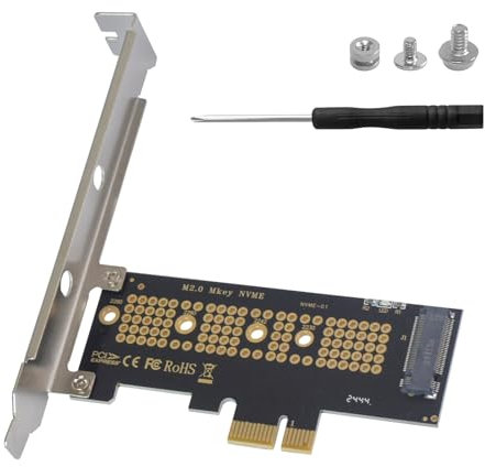 Poyiccot PCI-E M.2 NVMe Expansion Card, M.2 NVMe SSD to PCI-E 4.0 X1 Desktop SSD Adapter Card, M.2 NVMe to PCIe X1 Adapter Support 2230/2242/2260/2280 SSD of The M.2 NVME Protocol