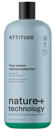 ATTITUDE Floor Cleaner, Made in Canada, Natural Origin Ingredients, EWG Verified, Streak Free, Dissolves Stubborn Dirt and Grime, Lavender & Rosemary, 947 mL