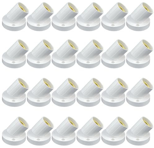 MZRAN Lot de 24 supports de lampe inclinés E27 à 90 degrés, support de lampe à fixation murale