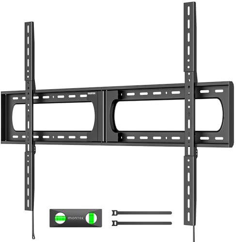 monTEK Ultra Slim TV Wandhalterung für 37-150 Zoll Flach & Curved Fernseher | Ultrastarke TV Halterung bis 170kg, Universal TV Halterung Flach, Feste, Abstand zur Wand nur 32mm, Max. VESA 1200×800 mm