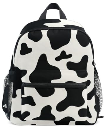 RPLIFE Rucksack für Kleinkinder, Jungen, Kuh-Druck, mit Namensschild, Kinderrucksäcke, 3–8 Jahre