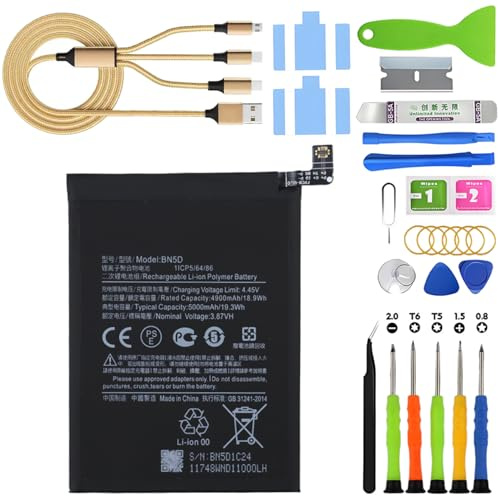 Batería para Redmi Note 11/Note 11s 4G/Poco M4 Pro 4G BN5D | 5000mAh Kit de herramientas para llevar，reemplazar la bateria，Litio-polímero，para modelos:2201117TG 2201117TI 2201117TY