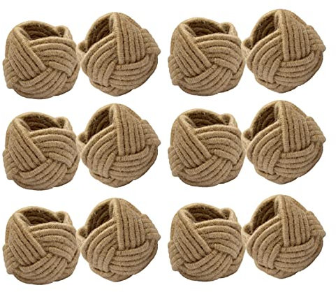 COTTON CRAFT Jute-Serviettenringe – Set von 12 – handgefertigte Juteseil-Esstisch-Serviettenhalter – rustikale Ernte, Herbst, Erntedankfest, Urlaub, Weihnachten, festliches Party-Geschenk, Dekoration