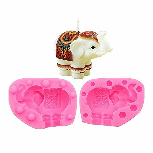 MoldFun 3D - Moldes de Silicona con Diseño de Elefante Indio para Manualidades, Baby Shower, Chocolate, Dulces, Gelatina, Fondant, Vela, Jabón, Bomba de Baño