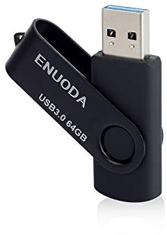 ENUODA Memory Stick 64GB USB 3.0 Flash Drives Swivel Design Fold Storage Thumb Drive Pen Drive Black